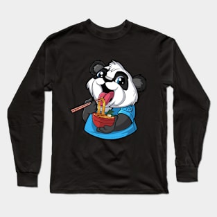 Cute Panda Ramen TShirt Long Sleeve T-Shirt